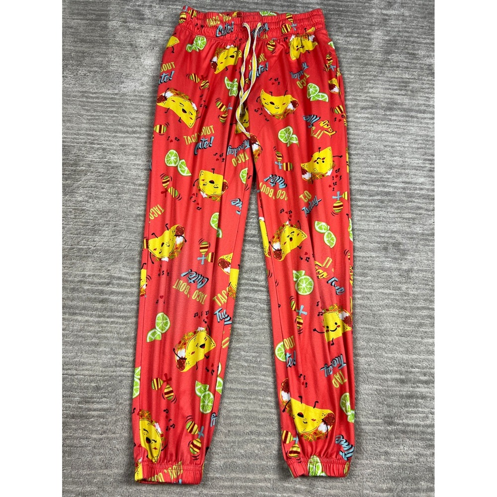 Briefly Stated Pajama Pants Women S Red Taco Tuesday Food Print Jogger Sleepwear